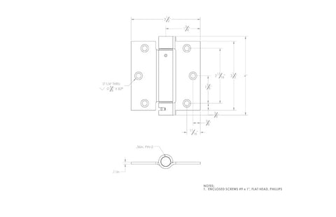 Ace 3.5 in. L Satin Brass Self Closing Hinge 1 pk