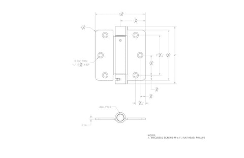 Ace 3.5 in. L Satin Brass Self Closing Hinge 1 pk