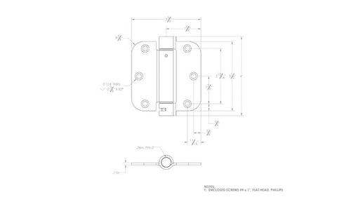 Ace 3.5 in. L Satin Brass Self Closing Hinge 1 pk