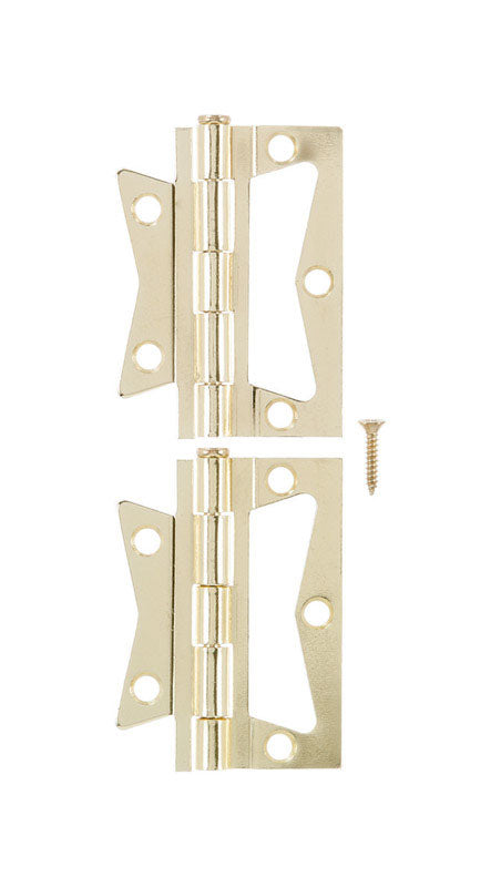 Ace 2-1/2 in. L Non-Mortise Hinge Bright Brass