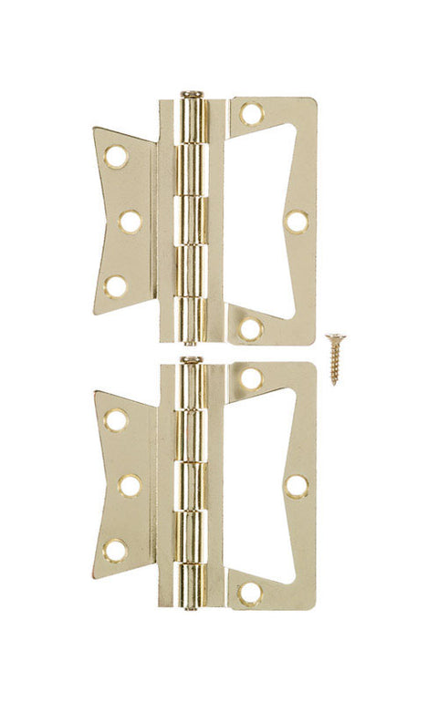 Ace 3-1/2 in. L Non-Mortise Hinge Bright Brass