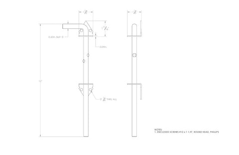 Ace 12 in. L Metallic Zinc Cane Bolt 1 pk
