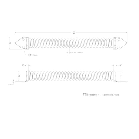 Ace 14 in. D X 1.65 in. L Black Steel Gate Spring