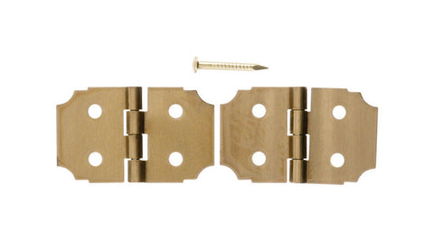 Ace 5/8 in. W x 1 in. L Decorative Hinge Polished Brass 2 pk