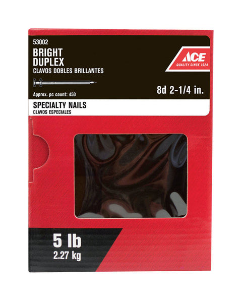 Ace Double 2-1/4 in. L Duplex Nail Annular Ring Shank Bright 5 lb.