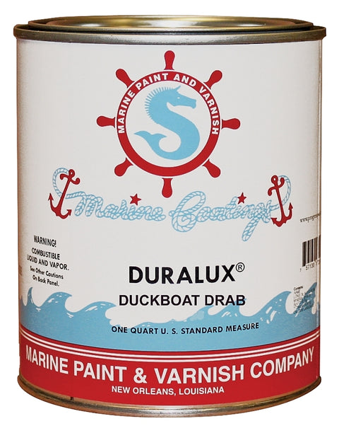Duralux M691-4 Marine Enamel, Flat, Camouflage Duckboat Drab, 1 qt Can, Pack of 4
