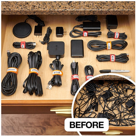 Wrap-It Storage 208-ASST Cinch Strap Storage Strap Set, Hook and Loop Locking, Nylon, Assorted