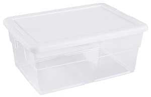 Sterilite 16448012 Storage Box, 16 qt Capacity, Plastic, White, Pack of 12