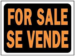 Hy-Ko Hy-Glo Series 3064 Identification Sign, For Sale Se Vende, Fluorescent Orange Legend, Plastic, Pack of 10
