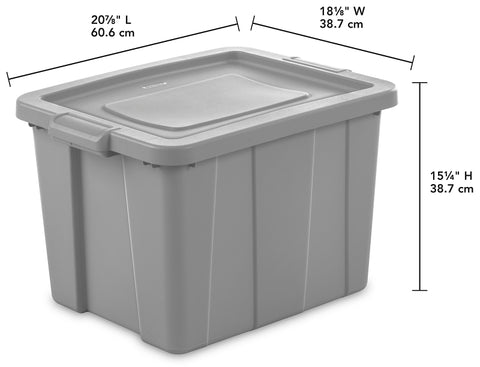 Sterilite 16786A06 Storage Tote, Polyethylene, Cement, 23-7/8 in L, 18-1/8 in W, 15-1/4 in H