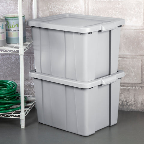 Sterilite 16786A06 Storage Tote, Polyethylene, Cement, 23-7/8 in L, 18-1/8 in W, 15-1/4 in H