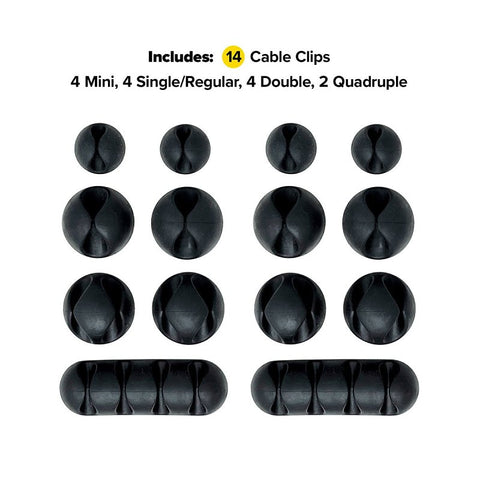 Wrap-It Storage 514-CLIPS-BL Cable Clip, Silicone, Black