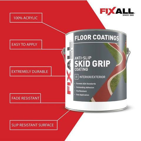FixALL Skid Grip Series F06555-1-E Anti-Slip Coating, Flat, Emerald, 1 gal