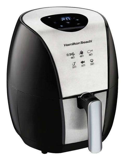 Hamilton Beach 35065 Air Fryer, 3.2 L Capacity, 1500 W, Black/Silver