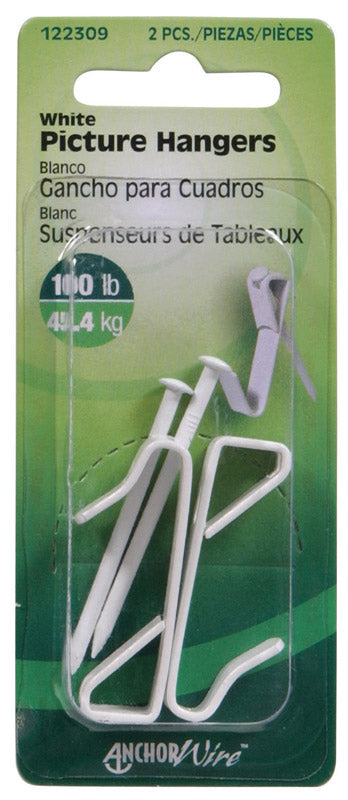 Hillman AnchorWire 100 lb. Steel Standard Picture Hanger 2 pk