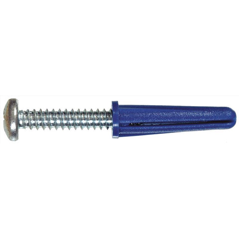 HILLMAN .138 in. D X 3/4 in. L Plastic Pan Head Conical Anchor 6 pc, Pack of 10