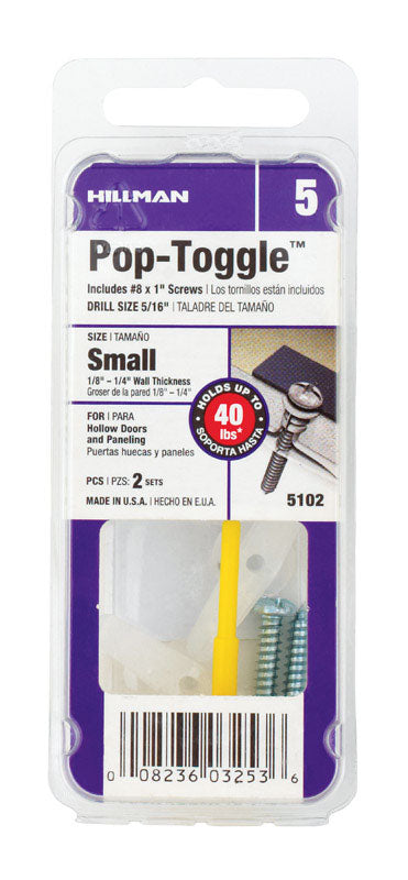 Hillman 1/8 in. Dia. x 1/8 in. Small in. L Zinc Pan Head Pop-Toggle An ...