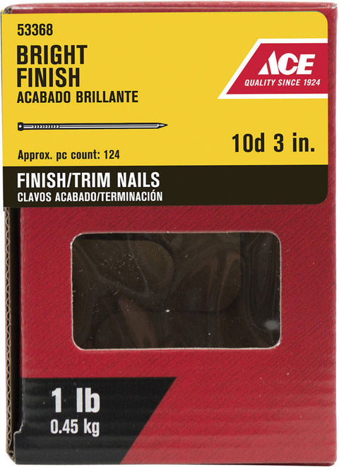 Ace Countersunk 3 in. L Finishing Nail Smooth Bright Steel 1 lb.