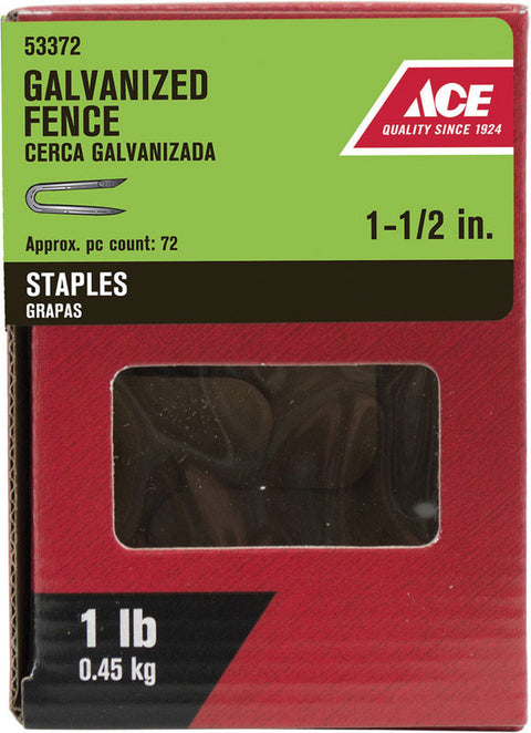 Ace 1-1/2 in. Galvanized Fence Staples 1 lb.