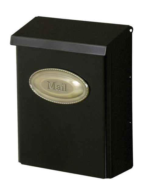 Gibraltar Mailboxes Designer Galvanized Steel Wall-Mounted Black Lockable Mailbox 12-1/2 in. H