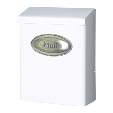 Gibraltar Mailboxes Designer Galvanized Steel Wall-Mounted White Lockable Mailbox 12-1/2 in. H