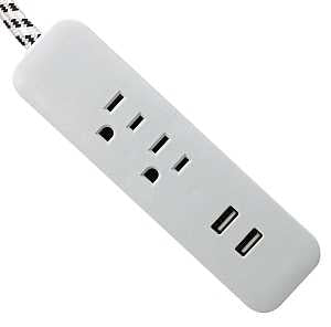 PowerZone ORPBUF0002 Extension Cord, 6 ft L, Platinum White