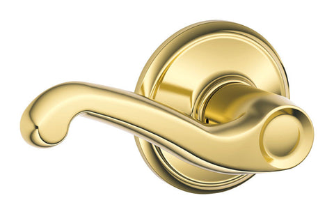 Schlage Flair Bright Brass Steel Passage Lockset ANSI Grade 2 1-3/4 in.