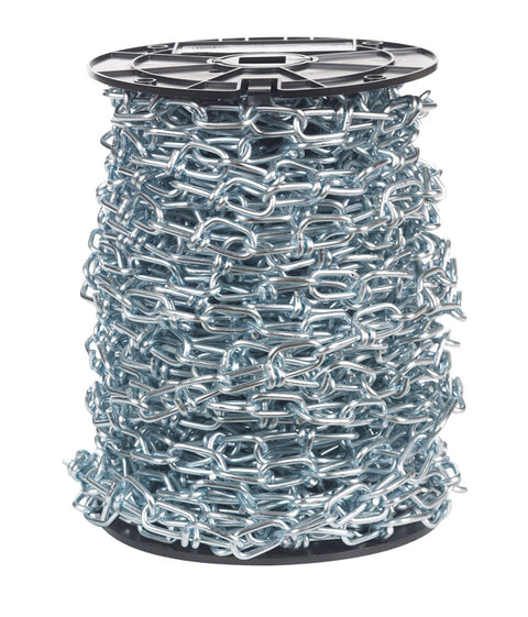Campbell Chain Double Loop Chain 100 ft. L x 5/32 in. Dia. No. 4/0 Silver Carbon Steel