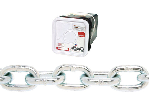 Campbell Chain Oval Link Proof Coil Chain 100 ft. L x 1/4 in. Dia. Silver Carbon Steel