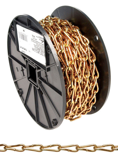 Campbell Chain Twist Link Coil Chain 50 ft. L x 9/64 in. Dia. No. 3 Gold Carbon Steel