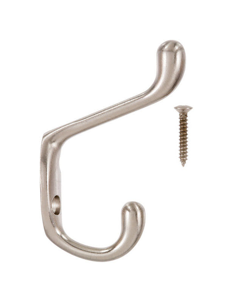 Ace Medium Heavy Duty Coat and Hat Hook 3 in. L Brass 1 pk