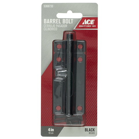 Ace 4 in. L Black Steel Barrel Bolt 1 pk