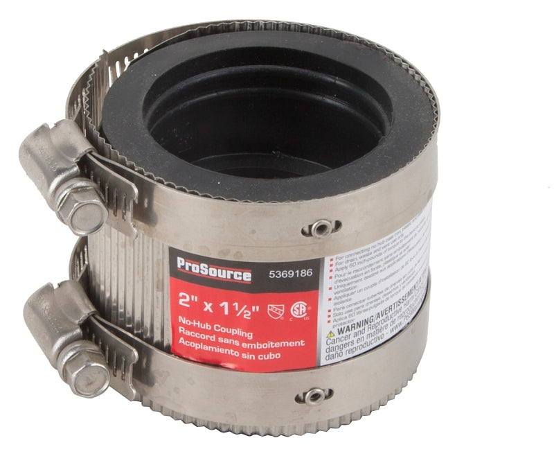 Coupling Shell ProSource KJ-020 Coupling, 2 x 1-1/2 in, Cast Iron, Plastic and Steel ...