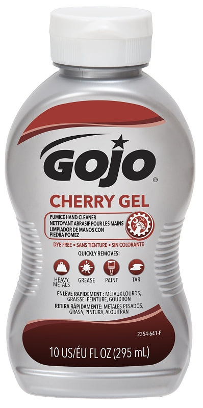 Gojo 2354-08 Hand Cleaner, Gel, Red, Cherry, 10 oz, Squeeze Bottle, Pack of 8