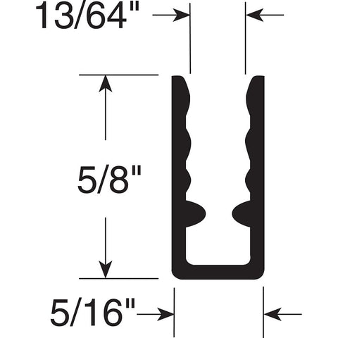 Make-2-Fit PL-14164 Screen Frame, 5/8 in W, 5/16 in H, 94 in L, Aluminum, Pack of 12