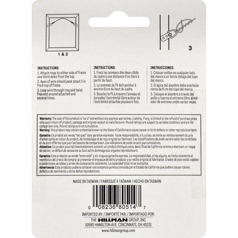 HILLMAN Plastic Coated Silver Picture Wire 30 lb 1 pk, Pack of 10