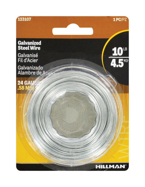 Hillman 24 Ga. 250 ft. L Galvanized Steel 10 lb. Solid Steel Wire