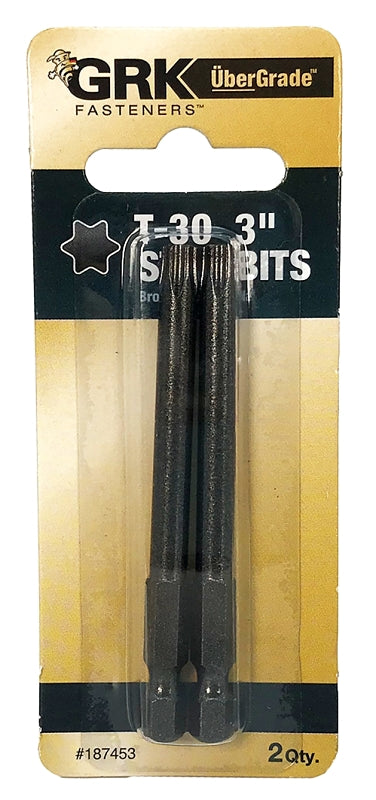 GRK Fasteners 87453 Drive Bit, T30 Drive, Star Drive, 3 in L
