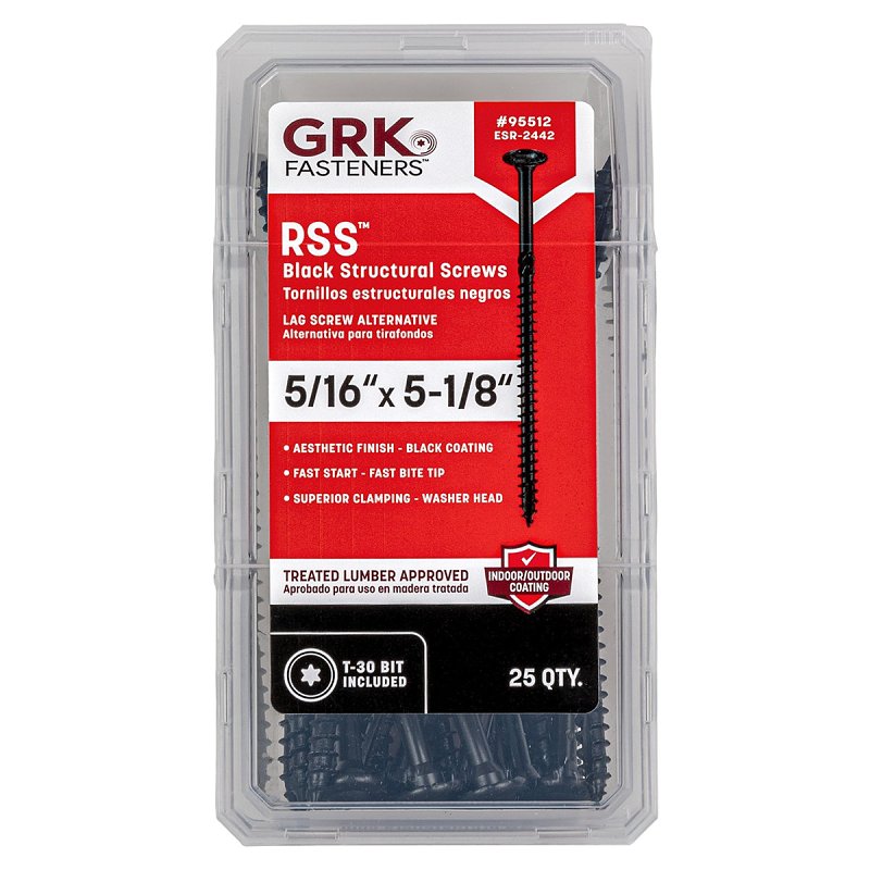 GRK Fasteners RSS Series 95512 Structural Screw, 5-1/8 in L, Coarse Th ...