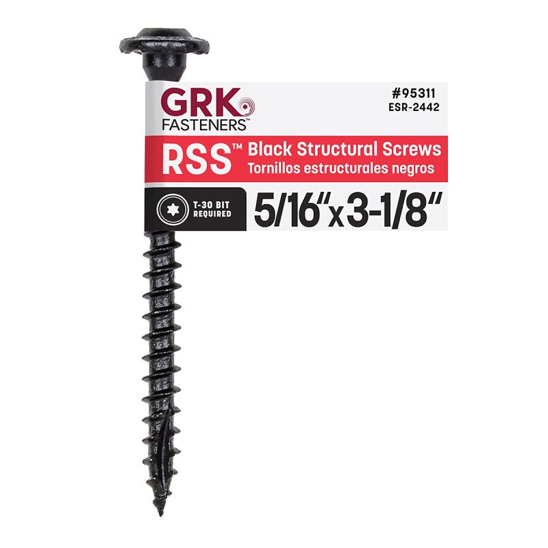 GRK Fasteners RSS Series 95311 Structural Screw, 3-1/8 in L, Coarse Th ...