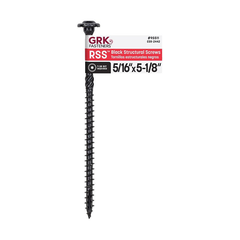 GRK Fasteners RSS Series 95511 Structural Screw, 5-1/8 in L, Coarse Th ...