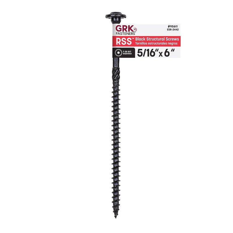 GRK Fasteners RSS Series 95611 Structural Screw, 6 in L, Coarse Thread ...