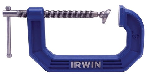 Irwin 2025102 C-Clamp, 10 lb Clamping, 2-1/2 in Max Opening Size, 1-3/8 in D Throat, Steel Body, Blue Body