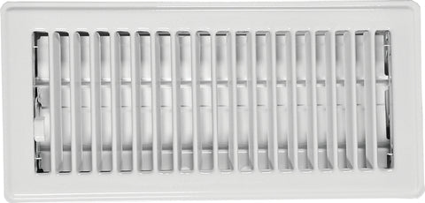 Imperial RG0247 Standard Floor Register, 9-3/4 in W Duct Opening, 3-3/4 in H Duct Opening, Steel, White