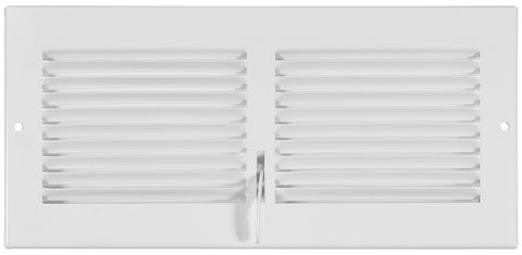 Imperial RG0606 Sidewall Register, 14 in L, 6 in W, 20 deg Air Deflection, Steel, White
