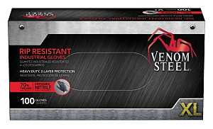 Venom Steel VEN6144N Disposable Gloves, 100 BX, XL, Nitrile