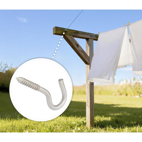 Hampton Small Stainless Steel 4.8125 in. L Clothesline Hook 300 lb 1 pk, Pack of 5