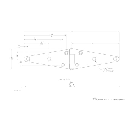 Ace 6 in. L Stainless Steel Heavy Duty Strap Hinge 1 pk