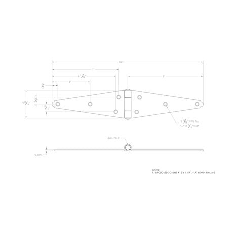 Ace 8 in. L Stainless Steel Heavy Duty Strap Hinge 1 pk
