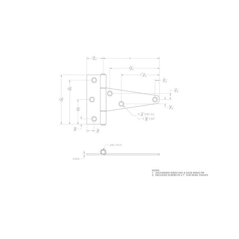 Ace 4 in. L Stainless Steel Heavy Duty T Hinge 1 pk